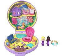 Polly Pocket Keepsake Collection Mermaid Dreams - Compacto coleccionable, tema bajo el mar, caja especial, 2 muñecas de sirena, anillo portátil y más, regalo coleccionable, a partir de 4 años