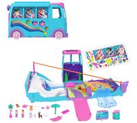 Polly Pocket Micro Dolls y los accesorios de vehculos de Van Camper Van transformadoras incluyen mascotas y juego de aventuras mviles para mascotas