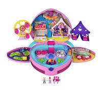 Polly Pocket Mochila Paruqe de Diversiones, Mochila con muñeca y accesoris (Mattel GYK91), Embalaje sostenible