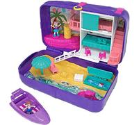 Polly Pocket Mochila Vacaciones en la playa, muñecas con accesorios (Mattel FRY40)