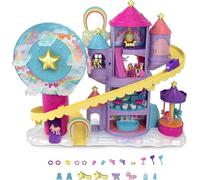 Polly Pocket Parque temático arcoiris Set de juego con muñeca, mascota y accesorios, juguete +4 años (Mattel HBT13)