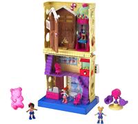 Polly Pocket Pollyville Candy Store con 4 pisos de divertidas muecas Micro Polly & Lila 1 Hoja de pegatinas y 5 accesorios micro