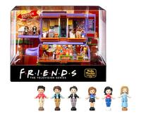 Polly Pocket x Friends Compacto de Coleccionista | Set de juego Central Perk con muñecos micro Ross, Rachel, Monica, Phoebe, Chandler y Joey, 9 accesorios
