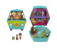 Polly Pocket x Scooby Doo Estuche de colaboración Conjunto de Juego con minimuñecos de Scooby y Velma Dinkley, vehículo de Juguete de la Mystery Machine, JKC85