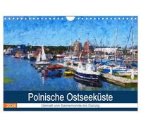 Polnische Ostseeküste - Gemalt von Swinemünde bis Danzig (Wandkalender 2026 DIN A4 quer), CALVENDO Monatskalender: Städte und Sehenswürdigkeiten entlang der Ostseeküste