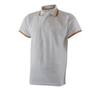Polo Bandera de España,en Cuello y Mangas y en Aberturas Laterales del bajo. Tejido piqué 65% Poliester 35% algodón 200g