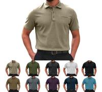 Polo Breeze para Hombre Monocolor Manga Corta Transpirable con Textura para Negocios Ajuste Cómodo Verano Elástica y Secado Rápido Cuello Texturizado Corte Recto para Golf y Casual Oficina y Exterio