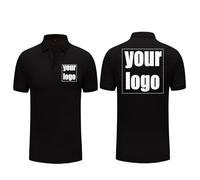 Polo Clásico Personalizado para Hombre, Camiseta Estampada Personalizada, Camiseta Informal De Negocios De Manga Corta Transpirable Verano Camisa Black,XXL