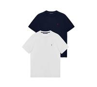 Polo Club Pack de 2 Camisetas Básicas Azul Marino y Blanco Manga Corta y Logo Bordado - Camiseta Básica Hombre