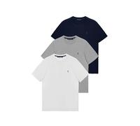 Polo Club Pack de 3 Camisetas Básicas Azul Marino, Blanca y Gris vigoré - Manga Corta - Logo Bordado - Camiseta de Hombre