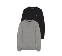 Polo Club Pack de dos Jerseis básicos de cuello redondo negro y gris vigoré con logo bordado. default 50/L