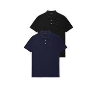 Polo Club Pack de Dos Polos de Manga Corta Negro y Azul Marino con Logo Bordado de Hombre - 100% algodón