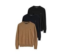 Polo Club Pack hombre de tres jerseys de algodón con cuello redondo y bordado Rigby Go. Multicolor 56/3XL