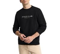 Polo Club Polo Club - Sudadera de hombre de manga larga y cuello redondo, con diseño gráfico bordado. Negro Talla 46