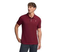 Polo Club - Polo Hombre | Manga Corta | 100% Algodón Piqué | Cierre 3 Botones | Logo Bordado Contraste | Regular Fit | Combina con Chinos o Vaqueros, Rojo Granate, L