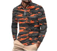 Polo con cremallera de 1/4 para hombre, camisa de camuflaje para hombre, camisa de senderismo con cremallera de 1/4, camisa táctica de manga larga, camisas militares de combate, ropa al aire libre