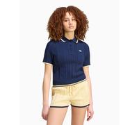 Polo con logo Slim adidas Originals Cable Knit Cali para mujer Azul L