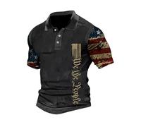 Polo cristiano para hombre adulto, camiseta de manga corta para hombre, camisetas de verano con cruz y bandera nacional, camiseta de golf, informal, para hombre, ropa de primavera, A-negro, L