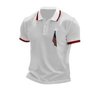 Polo cristiano para hombre adulto, camiseta de manga corta para hombre, camisetas de verano con cruz y bandera nacional, camiseta de golf, informal, para hombre, ropa de primavera, B-blanco, XXL