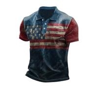 Polo cristiano para hombre adulto, camiseta de manga corta para hombre, camisetas de verano con cruz y bandera nacional, camiseta de golf, informal, para hombre, ropa de primavera, E-blue (azul), M