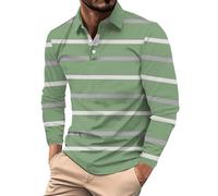 Polo de ajuste regular para hombre, camiseta lisa con solapa suelta para hombre, tops Henley para trabajo, negocios, vacaciones, caminar al aire libre, verde, M