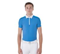 POLO DE COMPETICIÓN PARA HOMBRE CON CREMALLERA Y INSERCIONES DE MALLA