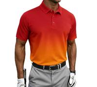 Polo De Golf Manga Corta para Hombre,Tela De Secado Rápido con Color Degradado,Resistente Al Desvanecimiento Y Cierre De Botones, Ideal para Deportes,Ocio Casual Y Actividades Al Aire Libre En Verano