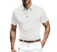 Polo de manga corta de seda de hielo para hombre, polo de golf, transpirable, liso, simple, formal, para negocios, para trabajo, casual, para cualquier ocasión