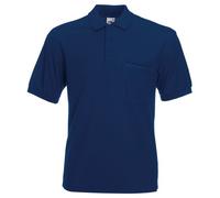 Polo de manga corta para hombre con bolsillo 65/35 de Fruit of the Loom Azul azul marino XX-Large