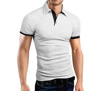 Polo de manga corta para hombre, corte ajustado, camiseta deportiva con cuello alto, camiseta ligera transpirable para exterior, tiempo libre, cómoda parte superior funcional para entrenamiento diario