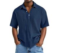 Polo de manga corta para hombre, ropa de dinero antiguo, camisas polo para hombre, camisas polo con textura arrugada, camisa Henley resistente a las arrugas, no necesita planchado, camisetas de verano