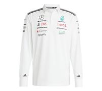 Adidas Hombre Mercedes - AMG Petronas Formula One Team Team Polo Long Sleeve Men, White/Black, XL
