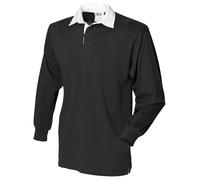 Polo de manga larga con el cuello en blanco para hombre/Caballero Modelo Rugby