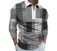 Polo de manga larga para hombre, camiseta básica de manga larga con cremallera, camiseta de manga larga, informal, ligera, camiseta de verano, básica, monocolor, comodidad, camiseta deportiva,