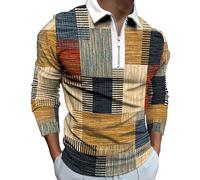 Polo de manga larga para hombre, camiseta básica de manga larga con cremallera, camiseta de manga larga, informal, ligera, camiseta de verano, básica, monocolor, comodidad, camiseta deportiva,