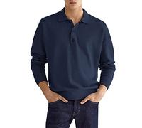 Polo de manga larga para hombre, camisetas de golf, moda casual, ropa de trabajo, tenis, polo para hombre, camisa simple de color sólido, camisa de ajuste regular, cuello de solapa con botones, camisa
