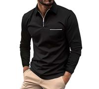 Polo de manga larga para hombre de algodón, polo de manga larga para hombre, camiseta de polo, transpirable, de verano, vintage, casual, Henley, de gran tamaño, camisa de negocios, resistente, camisa