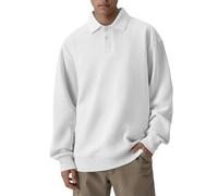 Polo de manga larga para hombre, de punto, polo de golf, color de contraste, cuello en contraste, camiseta polo de corte regular, ocio, deporte, tops informales, clásicos, tallas grandes, M-5XL