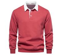 Polo de manga larga para hombre vintage, sudadera de trabajo para hombre casual de color sólido simple corte delgado y cómodo sudadera clásicas chic pasarpor todo temperamento ligero otoño básico