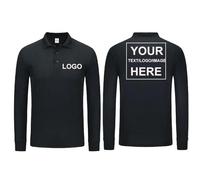 Polo De Manga Larga Personalizado para Hombre, Camisa De Trabajo Informal De Negocios Personalizada con Logotipo, Texto/Imagen DIY, Camiseta De Oficina A La Moda Color1,M