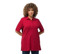 Polo de mujer Ulla Popken de piqué de manga larga, amapola, 58 DE / 60 EU