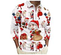 Polo de Navidad para hombre, divertido jersey de Navidad, camiseta de golf, otoño e invierno, impresión navideña 3D, suéter para hombre, camiseta fea de Navidad, G, XL