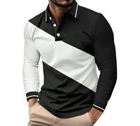 Polo de ocio ajustado para hombre, sudadera de moda para otoño e invierno, edición regular, manga de hombro, suéter de color sólido, blusa Henley para hombre, camiseta de tenis 2026 para golf, rugby
