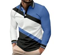 Polo de ocio ajustado para hombre, sudadera de moda para otoño e invierno, edición regular, manga de hombro, suéter de color sólido, blusa Henley para hombre, camiseta de tenis 2026 para golf, rugby