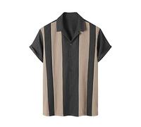 Polo de rugby para hombre, de manga larga, para verano, casual, a rayas, tendencia, a la moda, holgada, de manga corta, para hombre, gris, XL