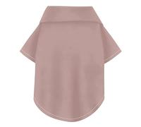 Polo de verano para perro, color marrón rosado, liso, con botones, transpirable, ropa fresca para mascotas, sudadera para cachorros, gatitos, perfecto para el uso diario y sesiones de fotos, talla L