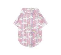 Polo de verano para perro, diseño de castillo de cuento de hadas, con botones, ligero y transpirable, de manga corta, para mascotas, sudadera para cachorros, gatitos, perfecto para uso diario, y
