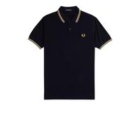 Fred Perry Slim Fit Twin Tipped Polo (FR/ES, Letras, L, Regular, Regular, Azul)