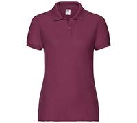 Polo Fruit of the Loom para mujer (XS, S, M, L, XL, XXL), burdeos, M