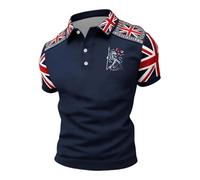 Polo Hombre Camiseta Casual De Verano con Estampado Elegante Estilo British Y Tejido Transpirable para Uso Diario Cuello Clásico Y Diseño Ligero Que Ofrece Un Look Moderno Y Cómodo Ideal Par